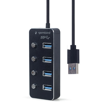 GEMBIRD - Docking station - USB-A (Male) - 4 x USB-A (Female) 0.15 m  USB 3.1| switchable image