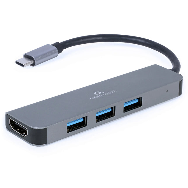 CABLEXPERT - Dockingstation - USB-C (Male) - 3 x USB-A (Female) + HDMI (Female) - 0.15 m image