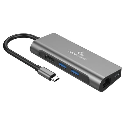 CABLEXPERT - Dockingstation - USB-C (Male) - 2 x USB-A (Female) + HDMI (Female) + USB-C (Female) + RJ45 + Micro-SD + SD - 0.15 m image