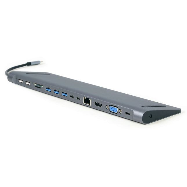 CABLEXPERT - Dockingstation - USB-C (Male) - 5 x USB-A (Female) + HDMI (Female) + 2 x USB-C (Female) PD + VGA + Micro-SD + SD + RJ45 - 0.15 m image