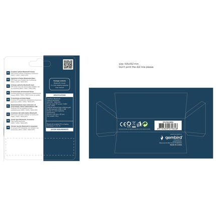 GEMBIRD - Mouse - MUSWB2 - Wireless - Bluetooth image