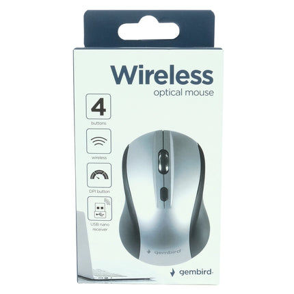 GEMBIRD - Mouse - MUSW4B02BS - Wireless - USB-A image