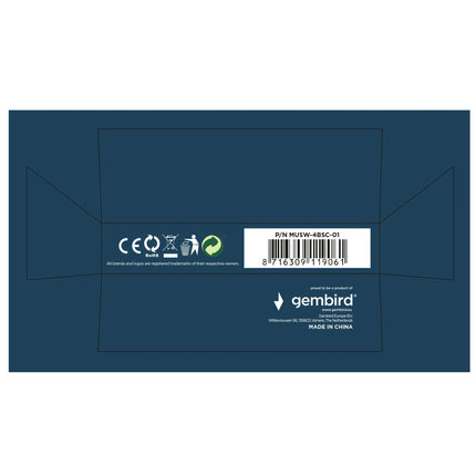 GEMBIRD- Mouse - MUSW4BSC01 - Wireless - USB-C image
