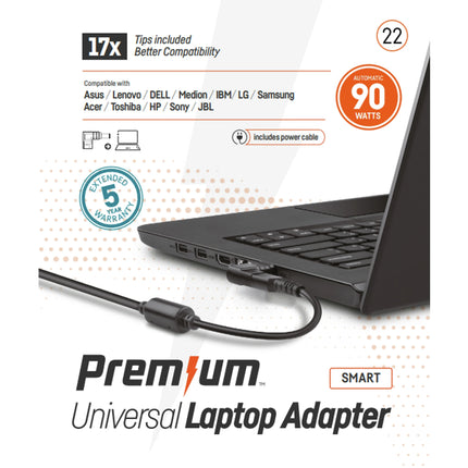 PREMIUM - Laptop charger - With 17 different connections - 90 W image