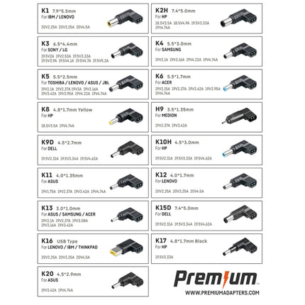 PREMIUM - Laptop charger - For in the car - With 17 different connections - 138 W image