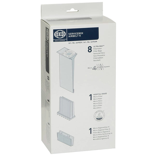 SEBO Airbelt K | Ultra-Bag | 6695ER 8 Dustbags 1 Microfilter image