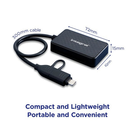 INTEGRAL - Multi cardreader - With USB-A / USB-C cable - For CF/SD/microSD cards image