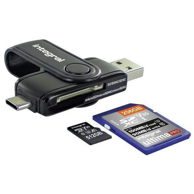 INTEGRAL - USB cardreader stick - With USB-A / USB-C - For SD card & microSD card image