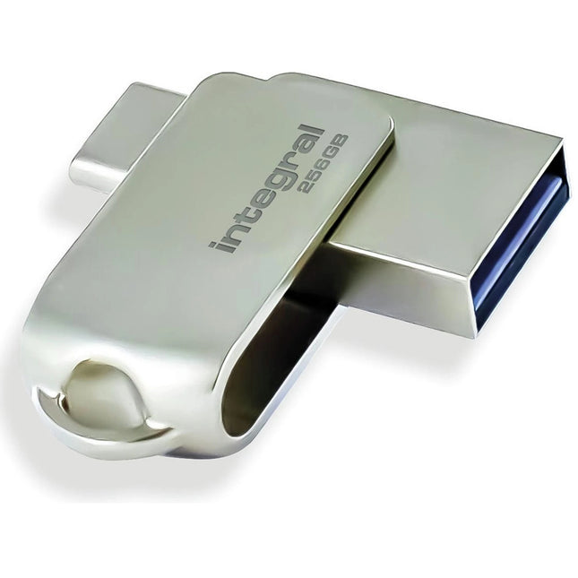 INTEGRAL - USB stick - 256 GB - Silver - USB-A 3.1/3.0 + USB-C 3.1/3.0 image