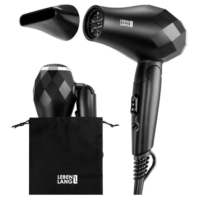 LEBENLANG - Hair dryer - Travel size - Black - Foldable image