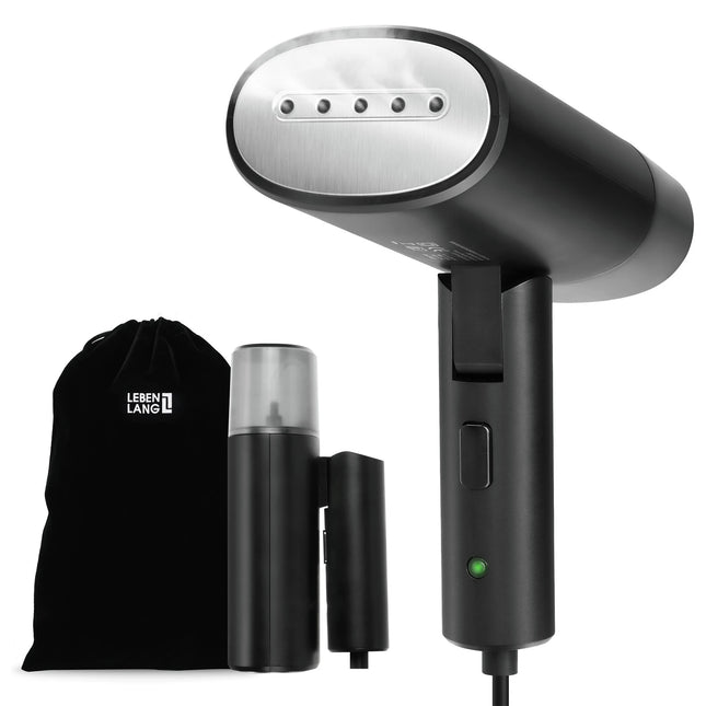 LEBENLANG - Hand steamer - Travel size - Black - Foldable image