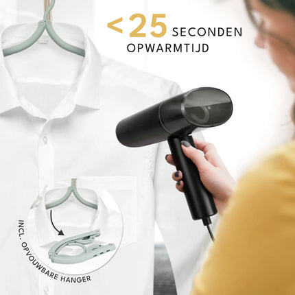 LEBENLANG - Hand steamer - Travel size - Black - Foldable image