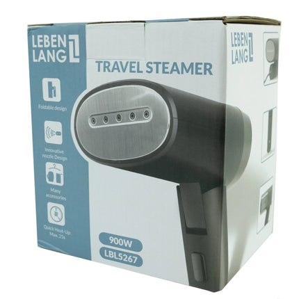 LEBENLANG - Hand steamer - Travel size - Black - Foldable image
